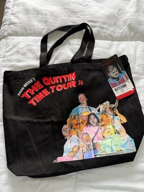 The Quittin Time Tour 24 Black Graphic Tote Bag